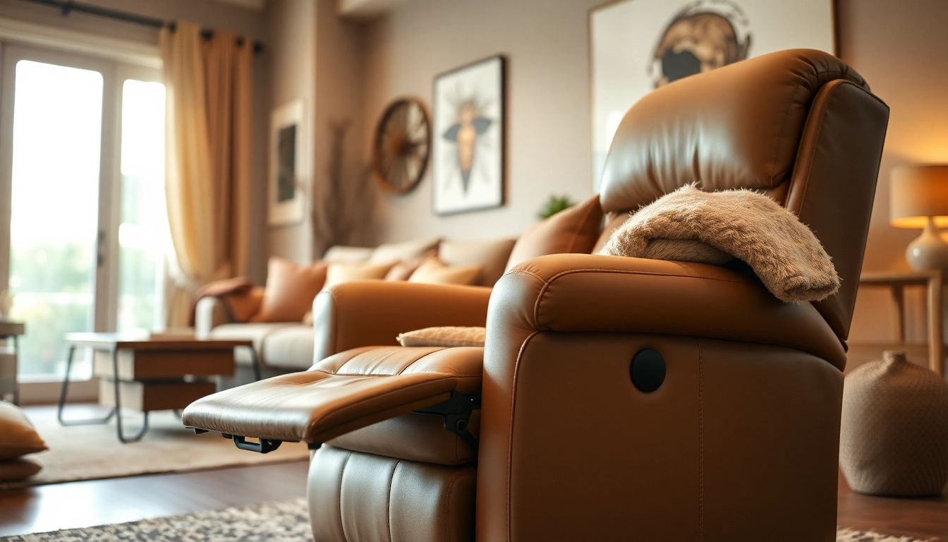 Relaxing scene featuring a power lift recliner chair in a stylish living room.