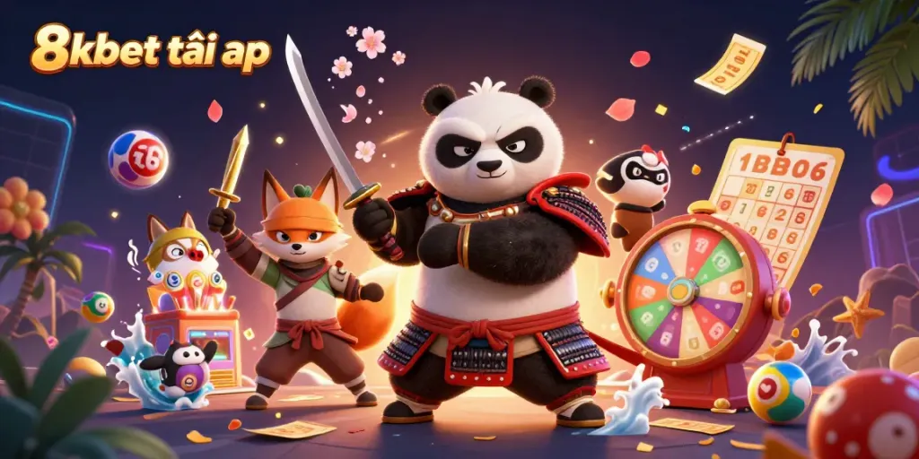Experience 8xbet tải app with this vibrant 3D illustration showcasing dynamic gambling elements and engaging characters.