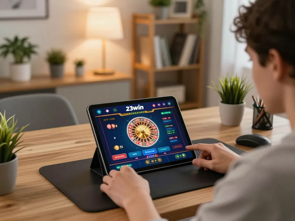 Engaging online gaming scene on 23win app showing dynamic roulette gameplay