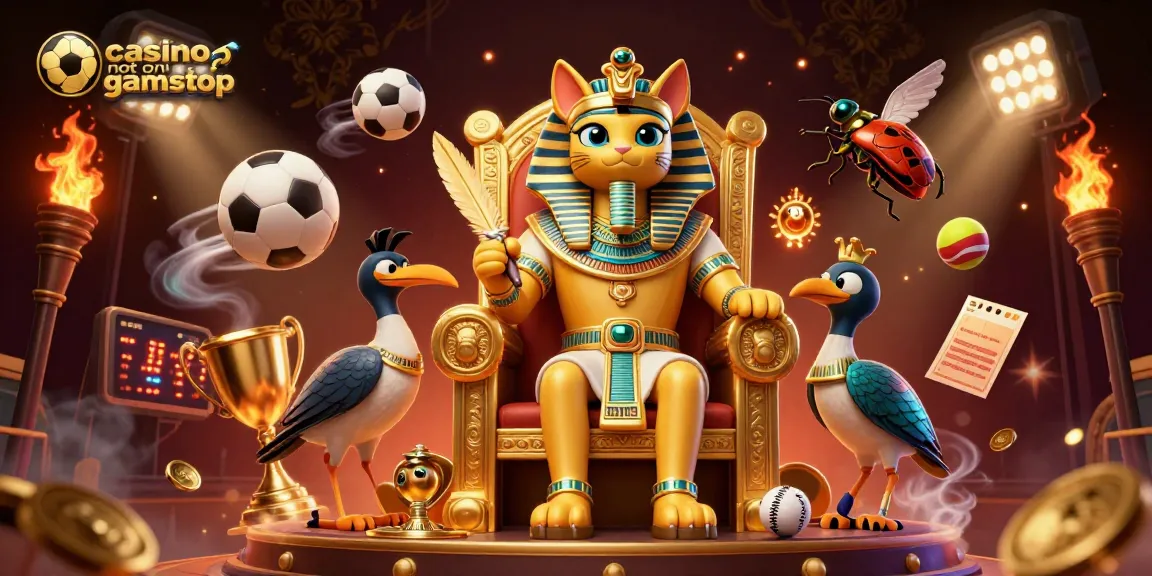 Engage with casinos not on gamstop featuring a pharaoh cat, sports elements, and dynamic action.
