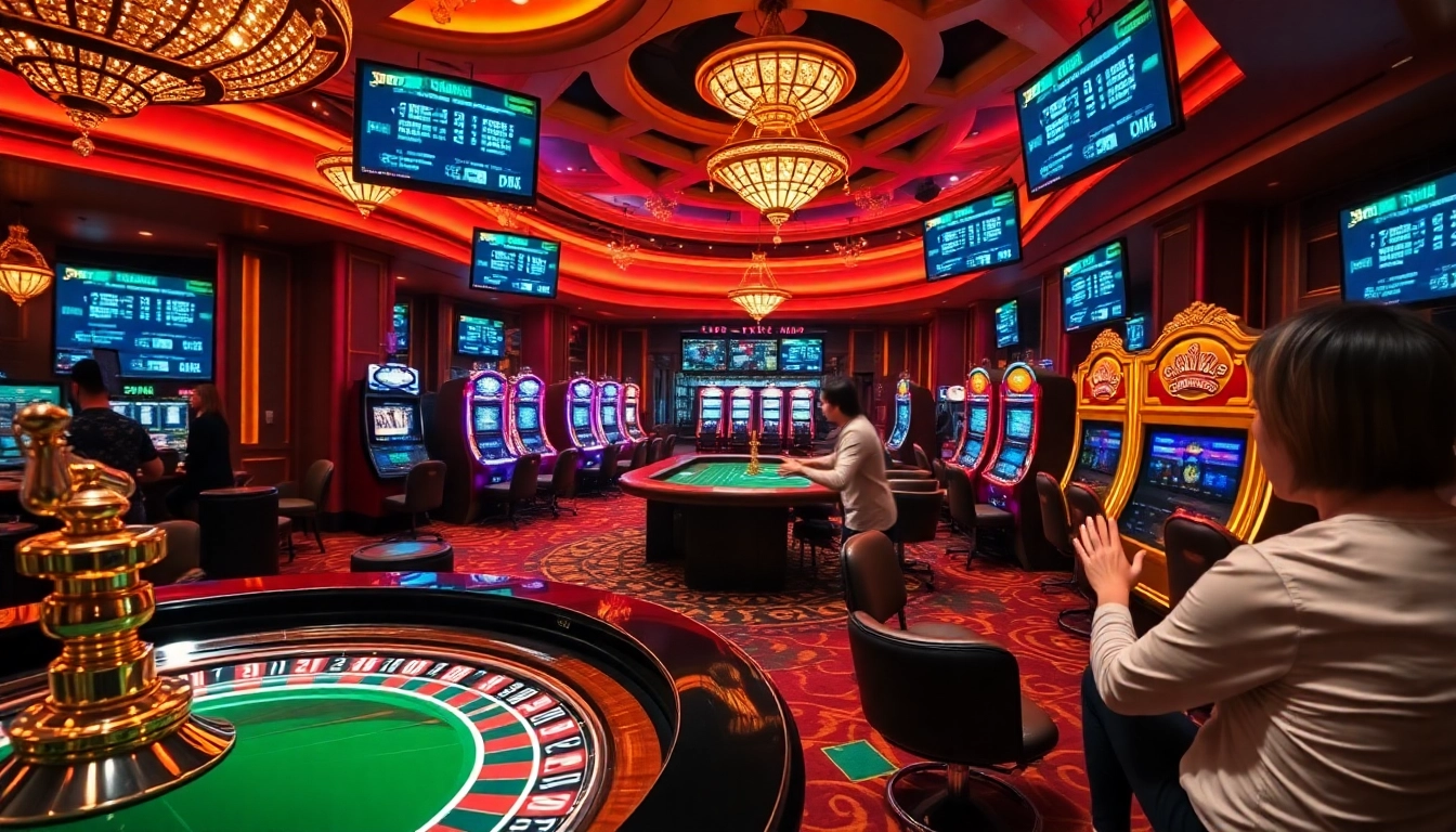 Experience the excitement of 7m cn with vibrant casino elements like roulette and poker in a luxurious setting.