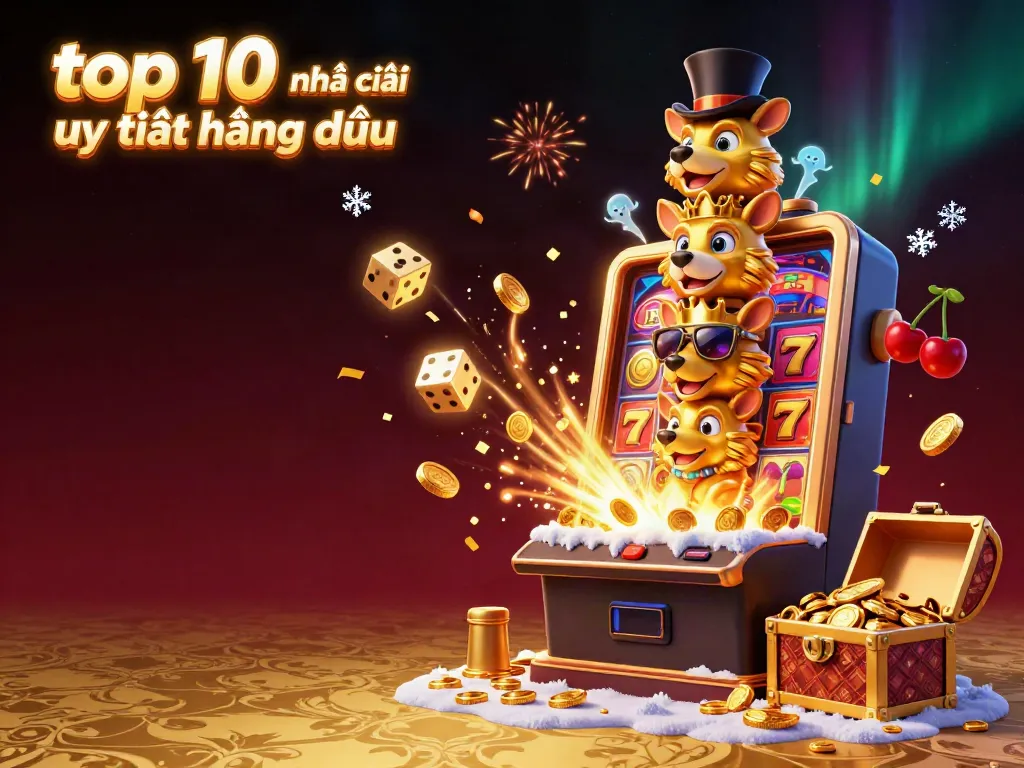 Experience the excitement of top 10 nhà cái uy tín hàng đầu with this dynamic 3D casino illustration.