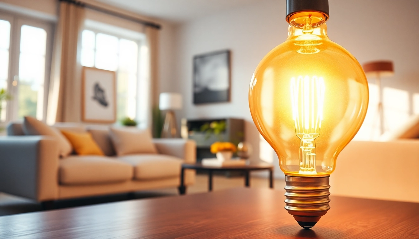 Illuminate your space with a 19 bulb, enriching the ambiance in a modern living room setting.
