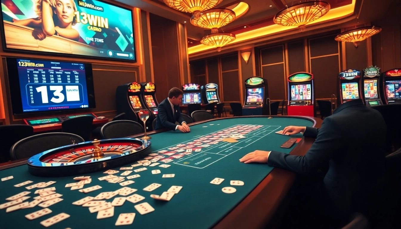 Engaging players at 13win com with exciting casino tables and vibrant gaming elements.