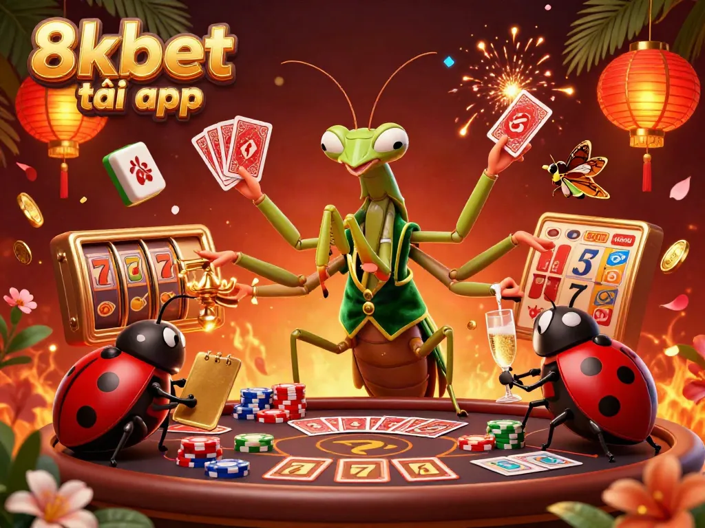 Experience the excitement of 8xbet tải app with a vibrant casino scene featuring a unique card sharp and pit boss.