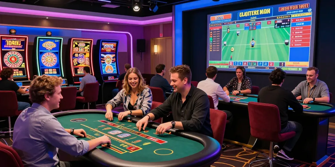 Engaging online gaming scene from https://dsam.org.uk, depicting diverse players enjoying live dealer games in a vibrant casino setup.