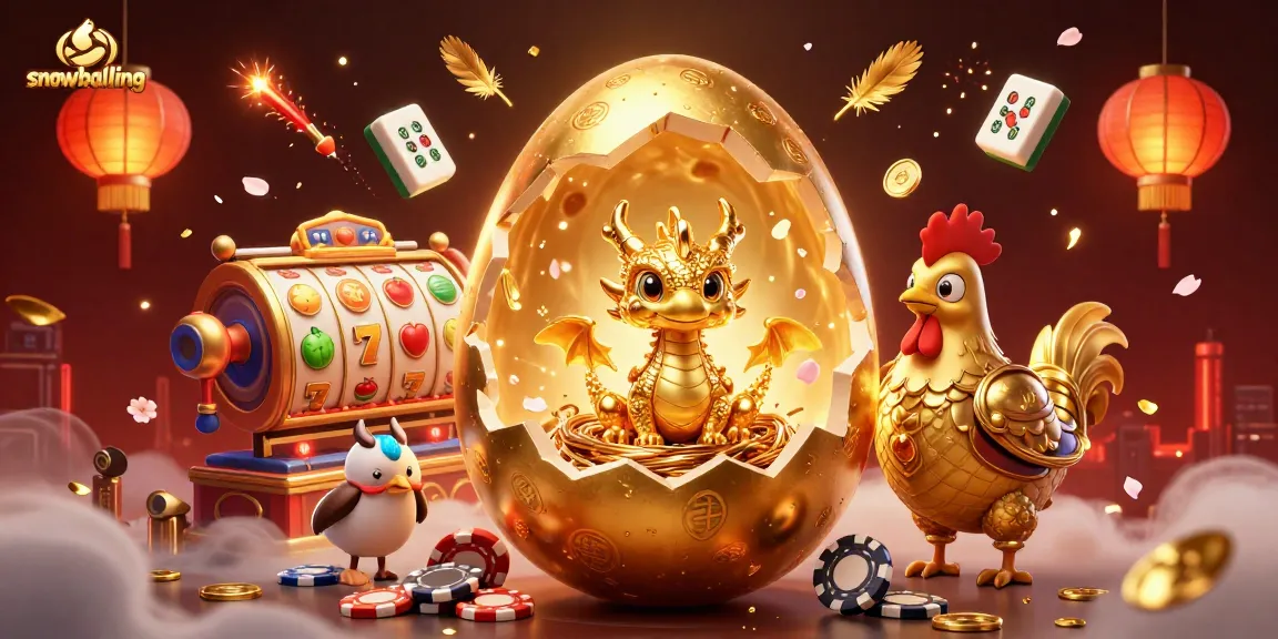 Engage in snowballing gameplay while uncovering a golden dragon amidst a casino-themed spectacle.