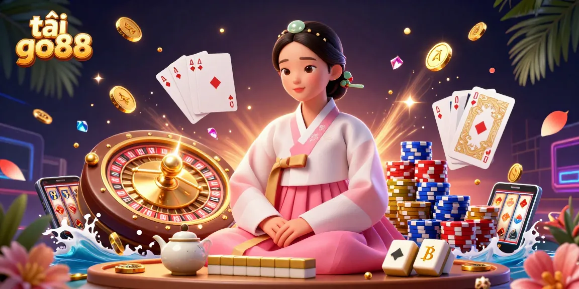 Engage with the vibrant scene to tải go88 and discover thrilling casino games featuring elegant characters among gold coins and classic gaming elements.