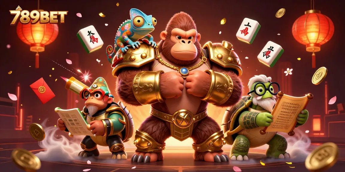 Experience thrilling action at 789BET with the mighty gorilla king, chameleon spy, and wise tortoise!