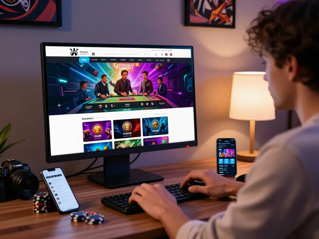 Engaged player using https://rikbet.in.net/ for online gambling with sports streaming and gaming interface