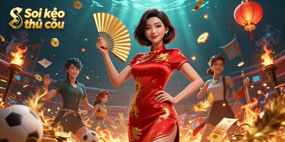 Soi kèo nhà cái themed sports betting illustration with vibrant colors and dynamic elements