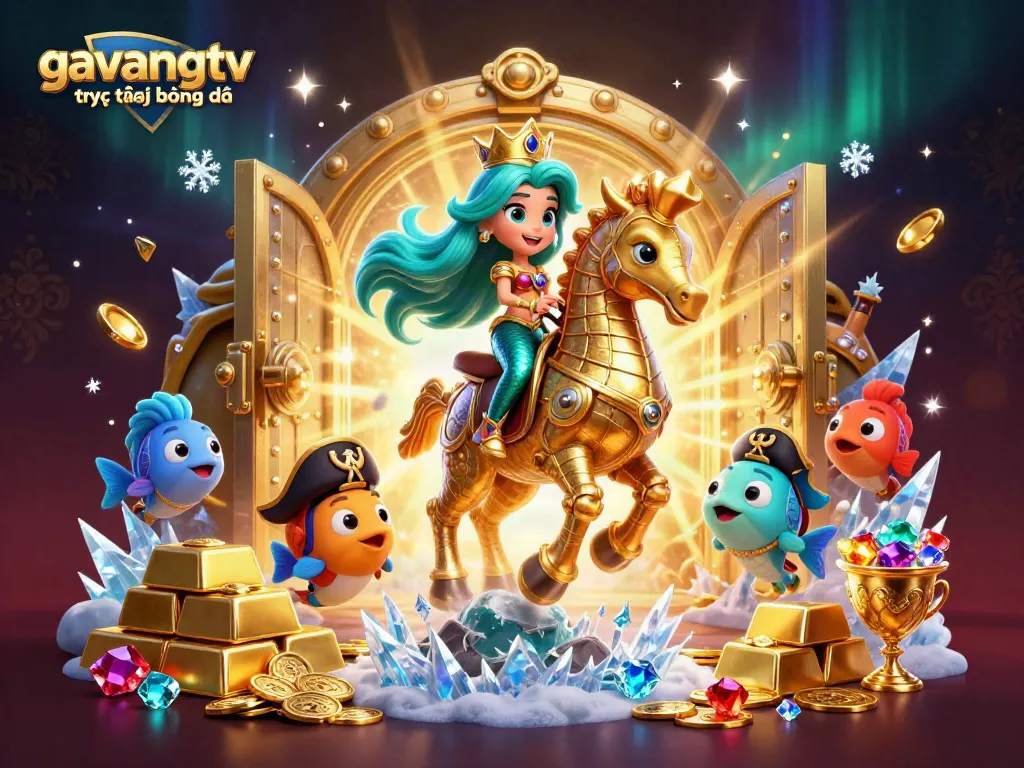 Experience the thrill of gavangtv trực tiếp bóng đá with a vibrant, detailed fantasy scene.