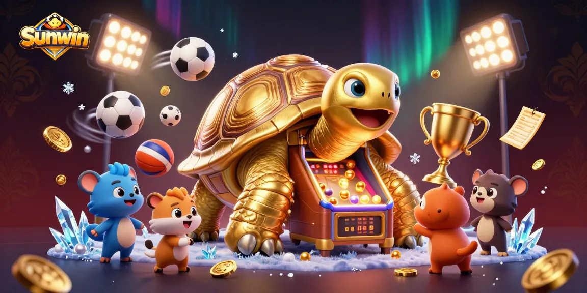 Engage with Sunwin's vibrant gaming universe featuring dynamic 3D characters and casino elements.