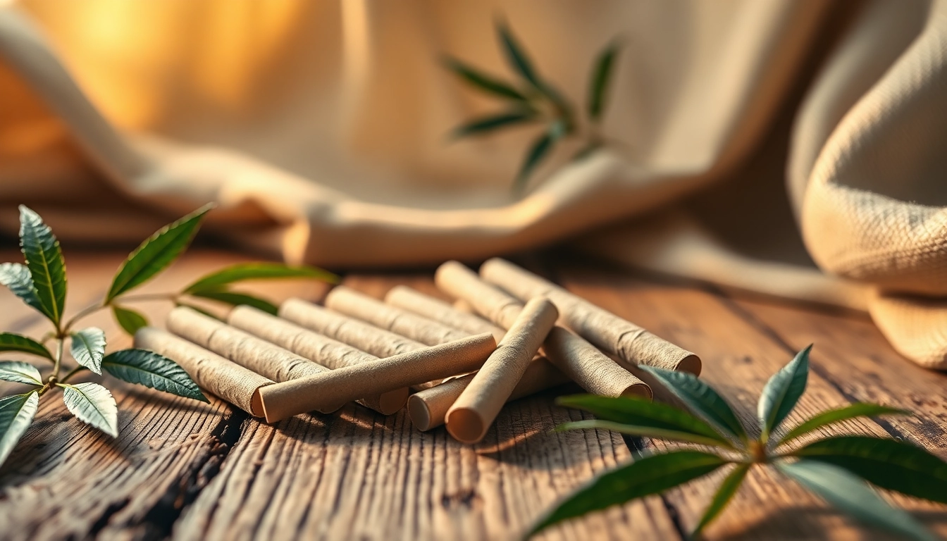 Explore premium pre rolled CBD joints UK displayed elegantly on a wooden table.