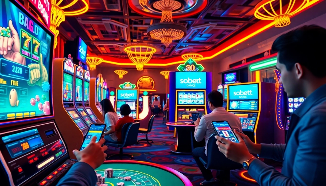 Exciting online gaming scene at sbobet.dance highlighting poker and sports betting.