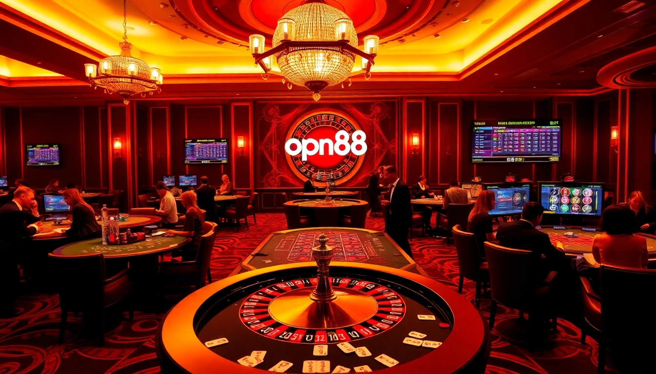 Experience the allure of open88 casino with players immersed in high-stakes games and luxury.