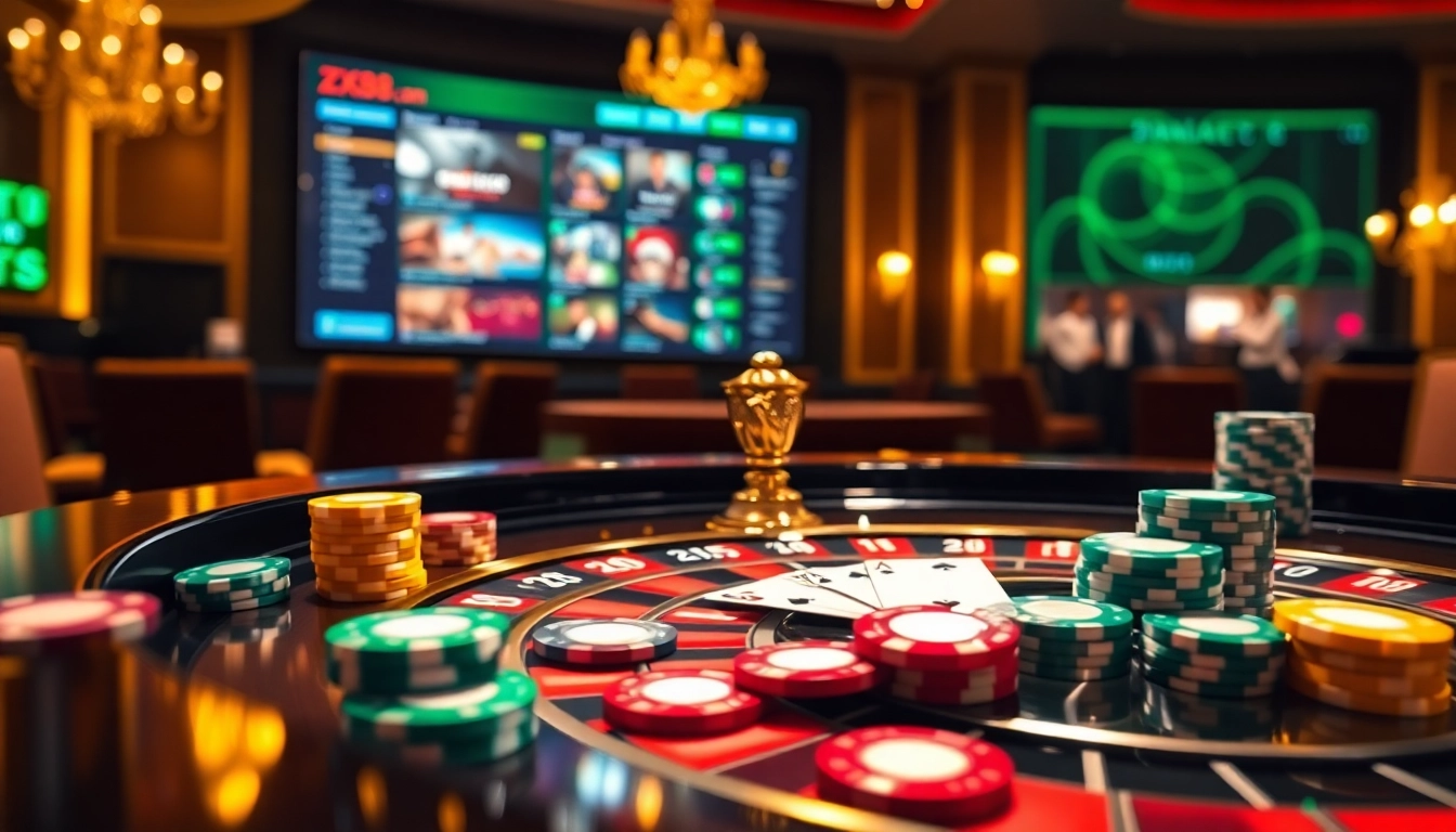 A player enjoying the thrilling experience at zx88.com with roulette and poker cards.