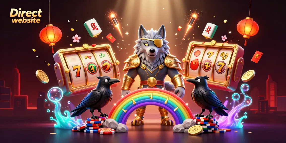 Spin and win on the Direct website with a vibrant casino illustration of Odin and mythical elements.